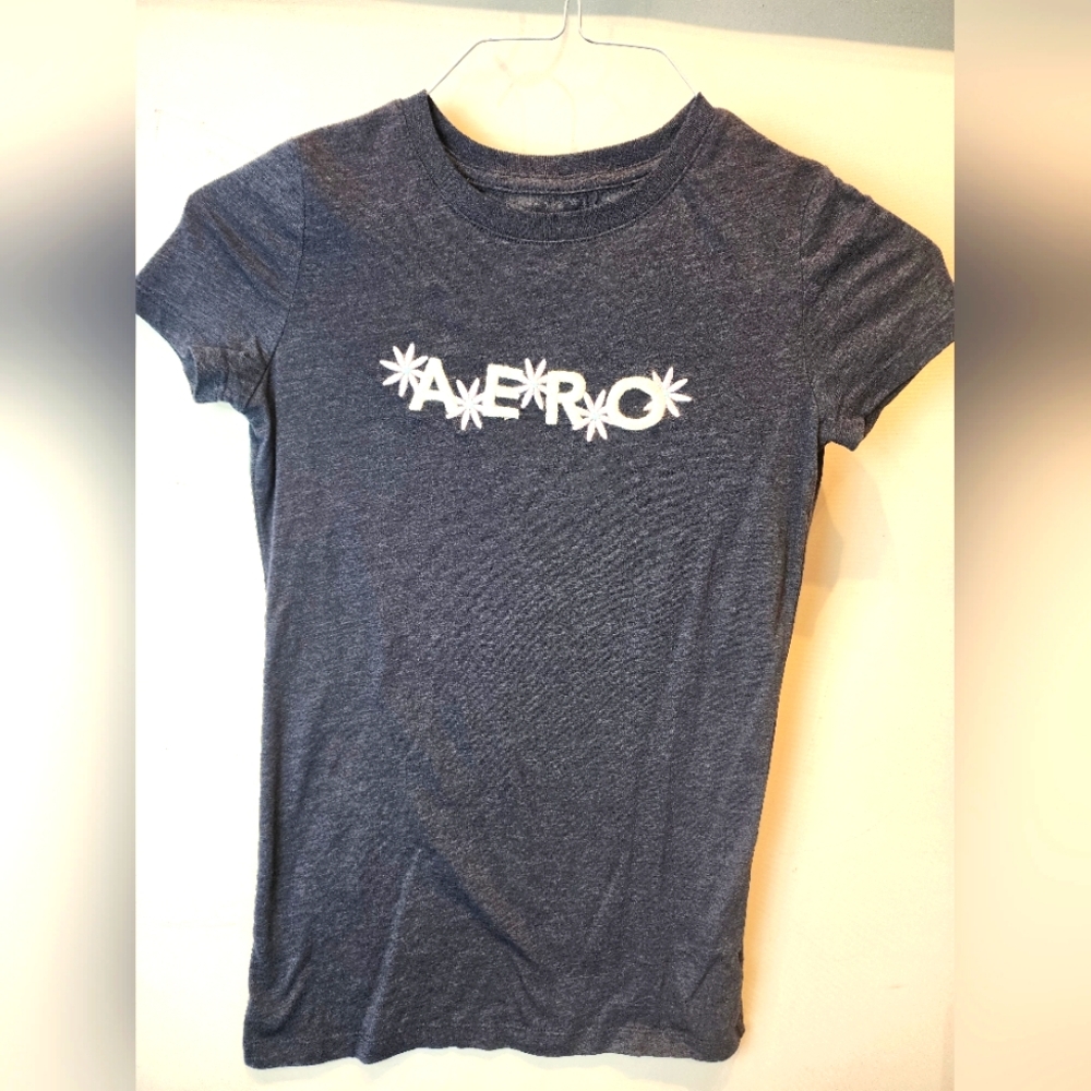 Y2K Aeropostale‎ Gray Vintage Baby Tee XS